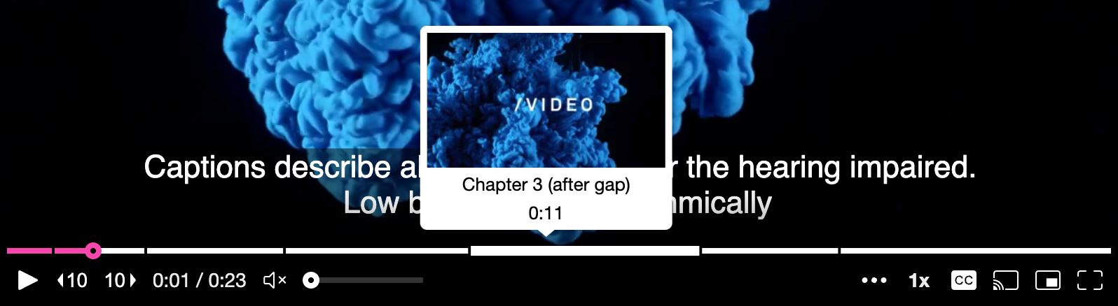 Mux Player chapter example with a gap between chapters